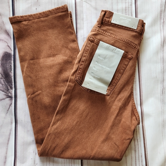 NWT Everlane "The Way-High" Rise Straight Jean Burnt Orange | Women's Size 24 - Picture 4 of 14